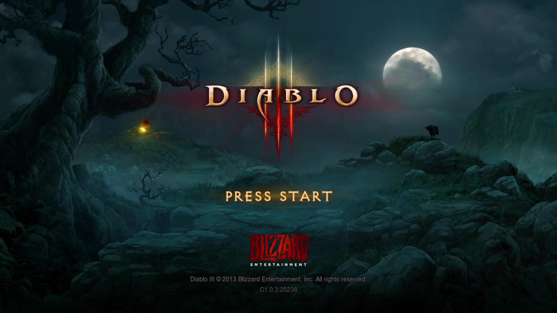 Diablo III: Reaper of Souls title screen for Xbox 360